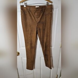 CHICO'S Faux Suede Knit  Pull-On Skinny Brown Pants Size 0.5